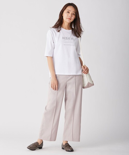 J.PRESS(ジェイプレス)の「【洗える】T/Rシャークスキン セミワイド パンツ(その他パンツ・レディース・ライトグレー系/ピンク系/ダルブルー系・T13/T15/T17)」の8枚目の写真