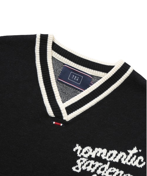 ROMANTIC CROWN（ロマンティッククラウン）の「【ROMANTIC CROWN】WIDE KNIT VEST / ロマンティッククラウン  プレッピー ワイド ニット ベスト（ベスト・メンズ・ライトグレー/ブラック・SMALL/MEDIUM/LARGE）」の8枚目の写真