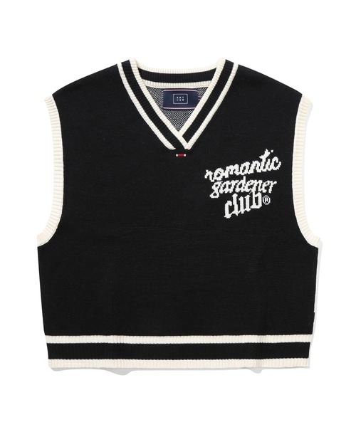 ROMANTIC CROWN（ロマンティッククラウン）の「【ROMANTIC CROWN】WIDE KNIT VEST / ロマンティッククラウン  プレッピー ワイド ニット ベスト（ベスト・メンズ・ライトグレー/ブラック・SMALL/MEDIUM/LARGE）」の3枚目の写真
