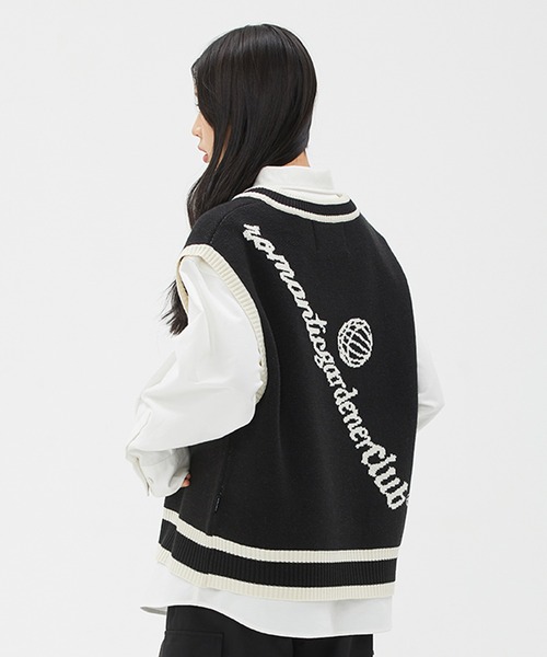 ROMANTIC CROWN（ロマンティッククラウン）の「【ROMANTIC CROWN】WIDE KNIT VEST / ロマンティッククラウン  プレッピー ワイド ニット ベスト（ベスト・メンズ・ライトグレー/ブラック・SMALL/MEDIUM/LARGE）」の18枚目の写真