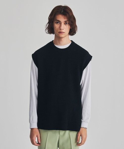 LiNoH（リノー）の「SLAB YARN KNIT VEST（ベスト・メンズ・ブラック/グリーン・1/2）」の15枚目の写真