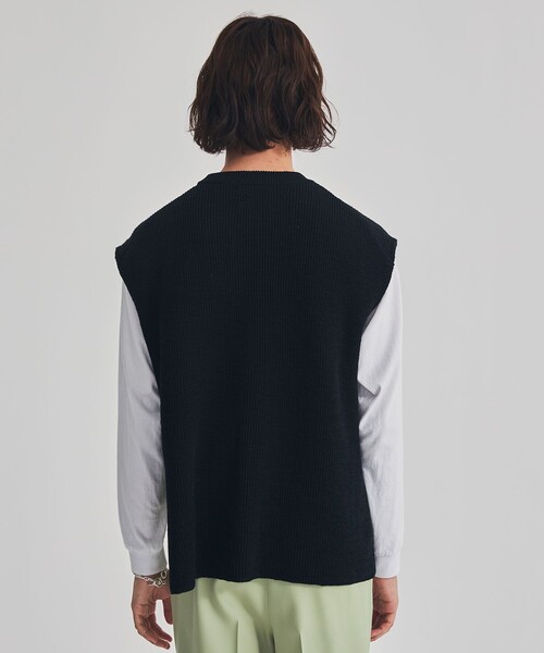 LiNoH（リノー）の「SLAB YARN KNIT VEST（ベスト・メンズ・ブラック/グリーン・1/2）」の17枚目の写真