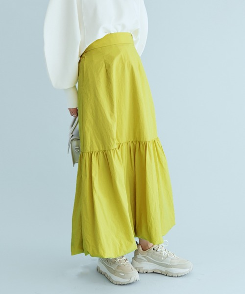 VIS（ビス）の「ふんわりティアードバルーンスカート（スカート・レディース・ミント/ネイビー/キナリ・M/S）」の3枚目の写真