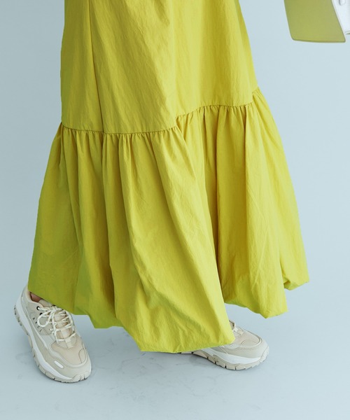 VIS（ビス）の「ふんわりティアードバルーンスカート（スカート・レディース・ミント/ネイビー/キナリ・M/S）」の4枚目の写真