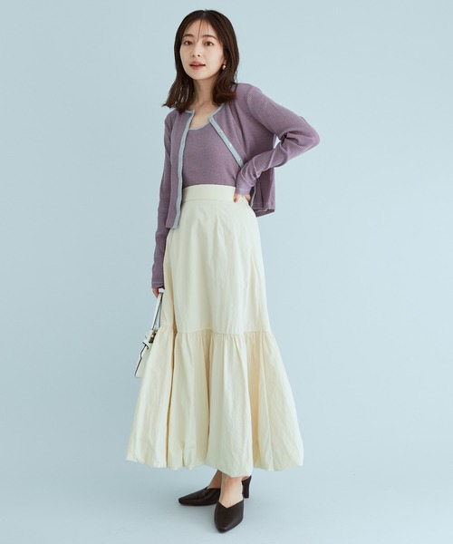 VIS（ビス）の「ふんわりティアードバルーンスカート（スカート・レディース・ミント/ネイビー/キナリ・M/S）」の20枚目の写真