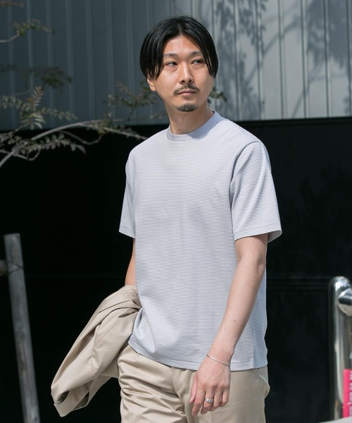 URBAN RESEARCH DOORS（アーバンリサーチドアーズ）の「『抗菌/防臭』LIFE STYLE TAILOR　シルケットポンチストレッチTシャツ（Tシャツ/カットソー・メンズ・ホワイト系その他/ホワイト/グレー系その他・MEDIUM/LARGE）」の5枚目の写真