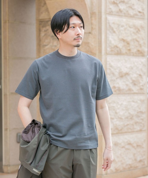 URBAN RESEARCH DOORS（アーバンリサーチドアーズ）の「『抗菌/防臭』LIFE STYLE TAILOR　シルケットポンチストレッチTシャツ（Tシャツ/カットソー・メンズ・ホワイト系その他/ホワイト/グレー系その他・MEDIUM/LARGE）」の11枚目の写真