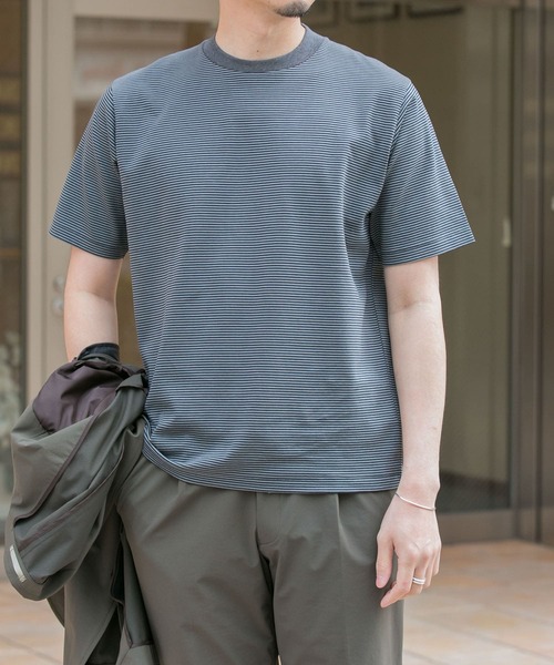 URBAN RESEARCH DOORS（アーバンリサーチドアーズ）の「『抗菌/防臭』LIFE STYLE TAILOR　シルケットポンチストレッチTシャツ（Tシャツ/カットソー・メンズ・ホワイト系その他/ホワイト/グレー系その他・MEDIUM/LARGE）」の12枚目の写真