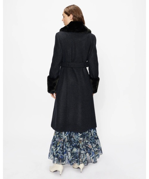 Ted Baker(テッドベーカー)の「LLAYYLA フェイクファー ラップロングコート(チェスターコート・レディース・ダークネイビー・0/3)」の9枚目の写真