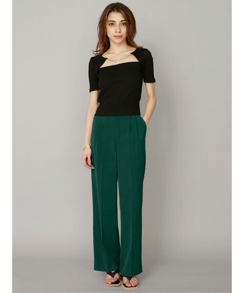 EVRIS(エヴリス)の「タックストレートカラーパンツ(スラックス・レディース・ブラック/レッド/イエロー/グリーン・SMALL/MEDIUM)」の9枚目の写真