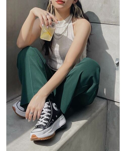 EVRIS(エヴリス)の「タックストレートカラーパンツ(スラックス・レディース・ブラック/レッド/イエロー/グリーン・SMALL/MEDIUM)」の12枚目の写真