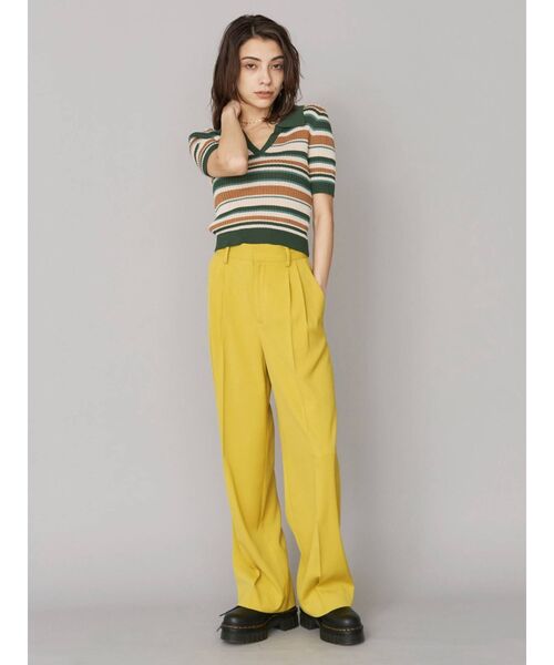 EVRIS(エヴリス)の「タックストレートカラーパンツ(スラックス・レディース・ブラック/レッド/イエロー/グリーン・SMALL/MEDIUM)」の18枚目の写真