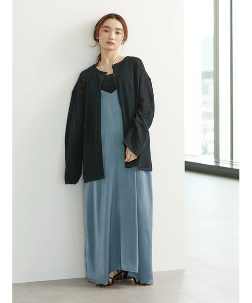 AMERICAN HOLIC（アメリカンホリック）の「透かし編みパッチワーク2WAYプルオーバー（ニット/セーター・レディース・ネイビー/アイボリー/サックスブルー・M/L）」の17枚目の写真