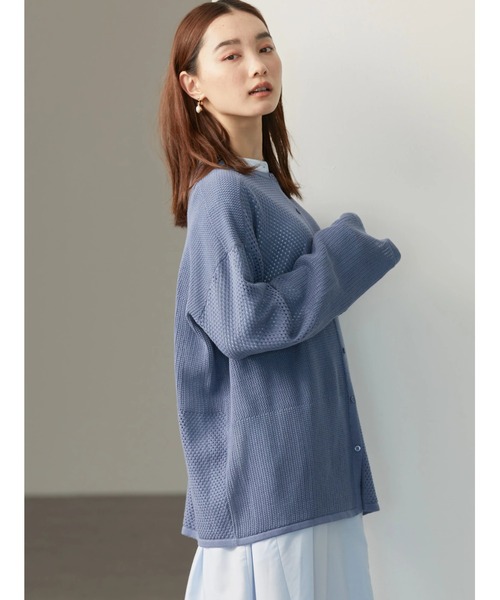 AMERICAN HOLIC（アメリカンホリック）の「透かし編みパッチワーク2WAYプルオーバー（ニット/セーター・レディース・ネイビー/アイボリー/サックスブルー・M/L）」の19枚目の写真