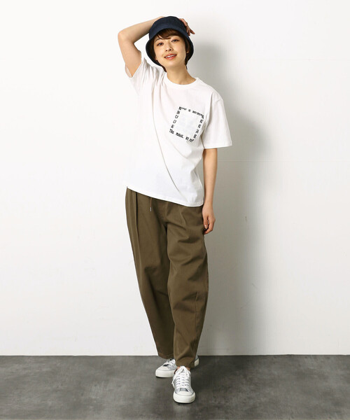 Purple&Yellow(パープルアンドイエロー)の「メッセージプリント&ポケット半袖Tシャツ(Tシャツ/カットソー・メンズ・ブラック/パープル/ホワイト/イエロー・X-SMALL/LARGE/SMALL/MEDIUM/X-LARGE)」の22枚目の写真