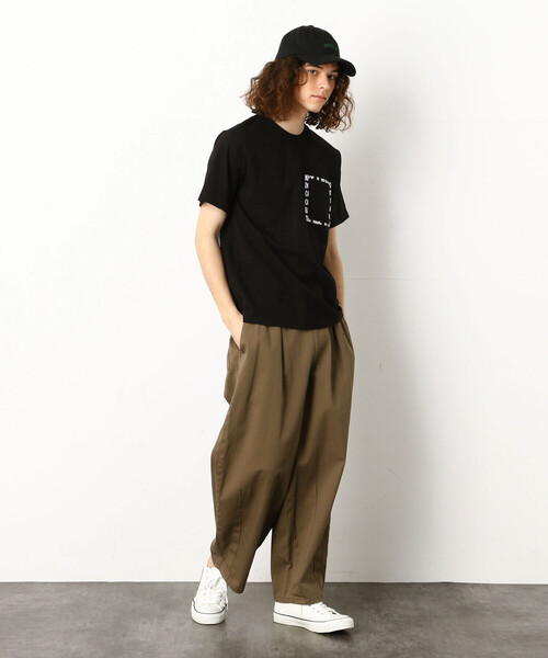 Purple&Yellow(パープルアンドイエロー)の「メッセージプリント&ポケット半袖Tシャツ(Tシャツ/カットソー・メンズ・ブラック/パープル/ホワイト/イエロー・X-SMALL/LARGE/SMALL/MEDIUM/X-LARGE)」の17枚目の写真