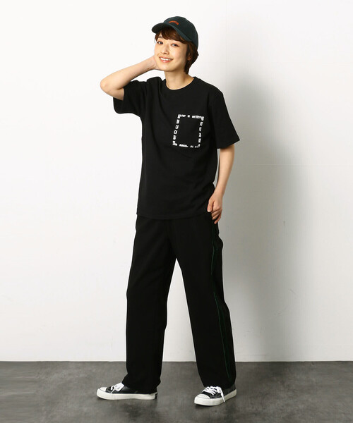 Purple&Yellow(パープルアンドイエロー)の「メッセージプリント&ポケット半袖Tシャツ(Tシャツ/カットソー・メンズ・ブラック/パープル/ホワイト/イエロー・X-SMALL/LARGE/SMALL/MEDIUM/X-LARGE)」の16枚目の写真