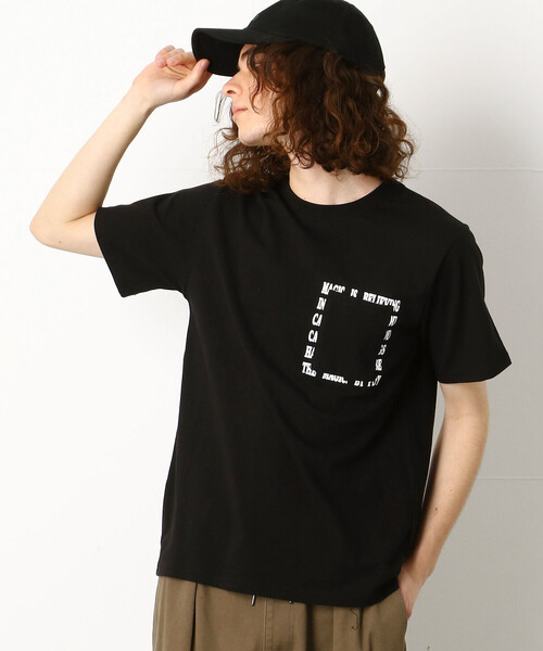 Purple&Yellow(パープルアンドイエロー)の「メッセージプリント&ポケット半袖Tシャツ(Tシャツ/カットソー・メンズ・ブラック/パープル/ホワイト/イエロー・X-SMALL/LARGE/SMALL/MEDIUM/X-LARGE)」の15枚目の写真