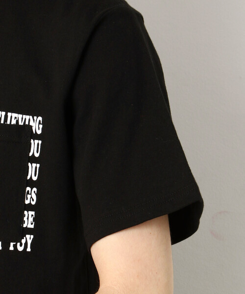 Purple&Yellow(パープルアンドイエロー)の「メッセージプリント&ポケット半袖Tシャツ(Tシャツ/カットソー・メンズ・ブラック/パープル/ホワイト/イエロー・X-SMALL/LARGE/SMALL/MEDIUM/X-LARGE)」の10枚目の写真