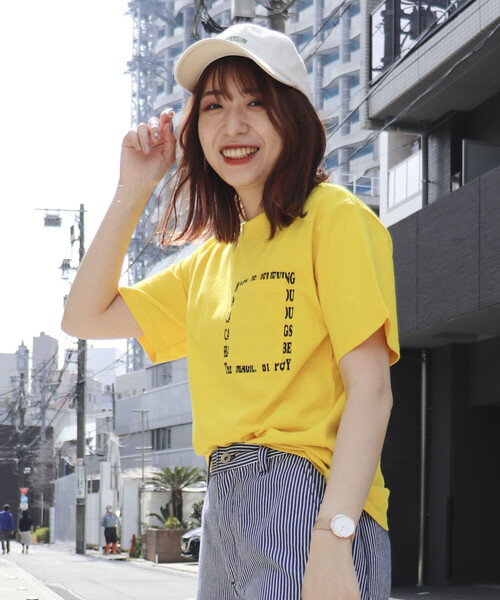Purple&Yellow(パープルアンドイエロー)の「メッセージプリント&ポケット半袖Tシャツ(Tシャツ/カットソー・メンズ・ブラック/パープル/ホワイト/イエロー・X-SMALL/LARGE/SMALL/MEDIUM/X-LARGE)」の6枚目の写真