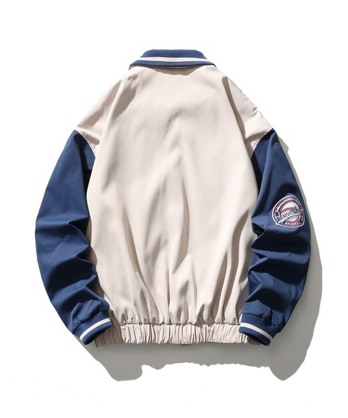 HOOK（フック）の「HOOK -original- アメカジワッペン付きコーチジャケット（カバーオール・メンズ・ベージュ/ネイビー/イエロー・M/L/XL）」の7枚目の写真