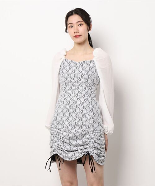 ANDGEEBEE（アンジービー）の「ドロストレースワンピ（ワンピース・レディース・ホワイト/ブラック・MEDIUM）」の7枚目の写真