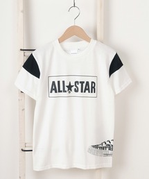 CONVERSE（コンバース）の「【CONVERSE/コンバース】ビッグシルエット ブランドロゴ＆スニーカープリント 袖切替え キッズ半袖Tシャツ/【140ｃｍ-160ｃｍ】（Tシャツ/カットソー・キッズ）」