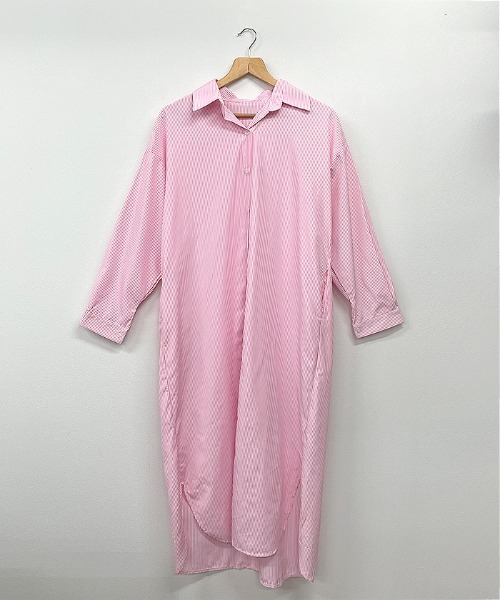Futier land（フューティアランド）の「ストライプマキシシャツワンピース（シャツワンピース・レディース・ピンク/ブルー・FREE）」の11枚目の写真