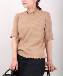 a.n.l（エーエヌエル　レーベル）の「a.n.l モックネックリブメローカットソープルオーバー（Tシャツ/カットソー）」
