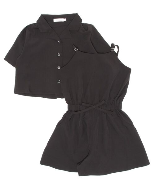 PINKHUNT（ピンクハント）の「PINKHUNT ピンクハント cシャツ付き サロペット 6915K（サロペット/オーバーオール・キッズ・ブラック/スカイブルー系1・160cm/130cm/140cm/150cm/120cm）」の4枚目の写真