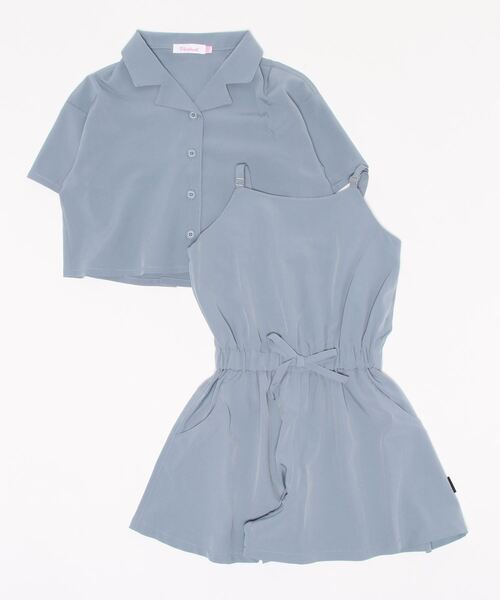 PINKHUNT（ピンクハント）の「PINKHUNT ピンクハント cシャツ付き サロペット 6915K（サロペット/オーバーオール・キッズ・ブラック/スカイブルー系1・160cm/130cm/140cm/150cm/120cm）」の8枚目の写真