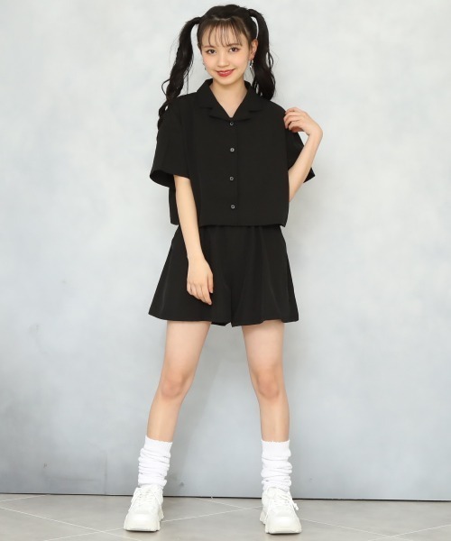 PINKHUNT（ピンクハント）の「PINKHUNT ピンクハント cシャツ付き サロペット 6915K（サロペット/オーバーオール・キッズ・ブラック/スカイブルー系1・160cm/130cm/140cm/150cm/120cm）」の5枚目の写真