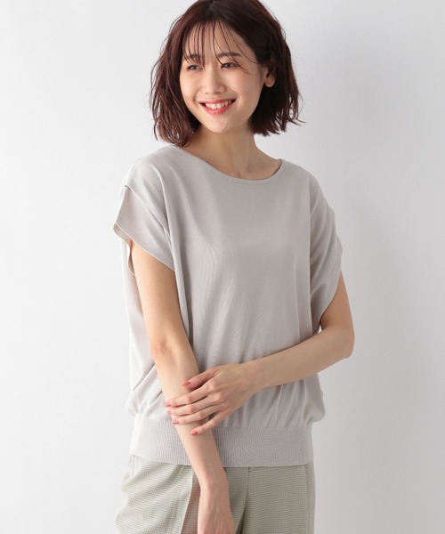 GLOBAL WORK(グローバルワーク)の「洗えるドルマンプルオーバーフレンチスリーブ/MATINEE LINE/277806(ニット/セーター・レディース・ブルー系その他7/ダークブラウン/グレー系その他/ブラック・LARGE/MEDIUM)」の2枚目の写真