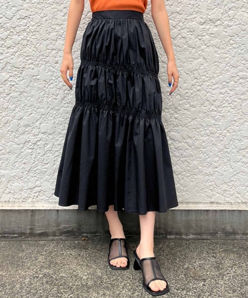 Settimissimo（セッティミッシモ）の「タイプライターシャーリングスカート（スカート・レディース・ピンク/ブラック・FREE）」の2枚目の写真