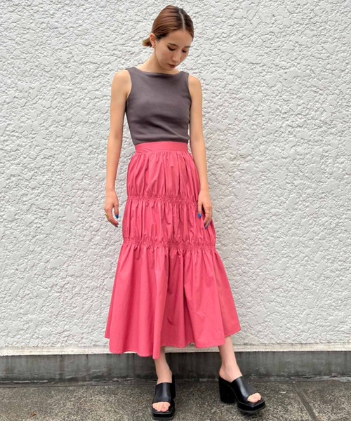 Settimissimo（セッティミッシモ）の「タイプライターシャーリングスカート（スカート・レディース・ピンク/ブラック・FREE）」の14枚目の写真