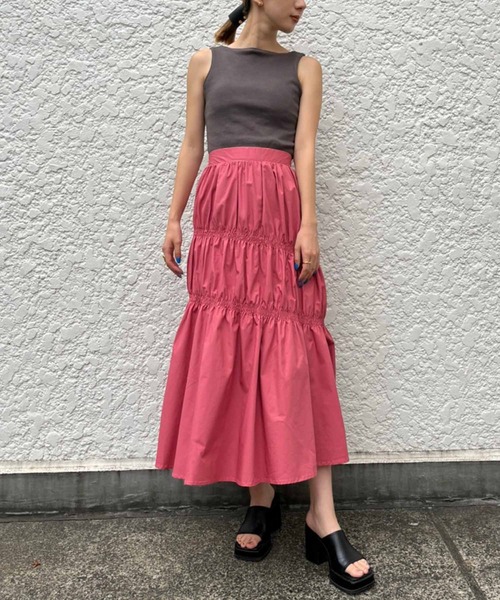 Settimissimo（セッティミッシモ）の「タイプライターシャーリングスカート（スカート・レディース・ピンク/ブラック・FREE）」の13枚目の写真