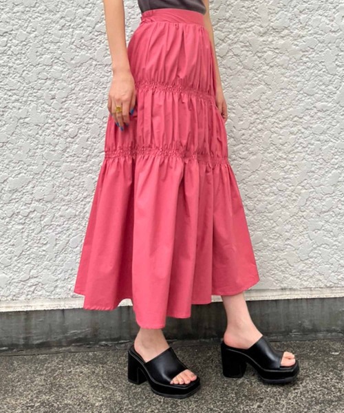 Settimissimo（セッティミッシモ）の「タイプライターシャーリングスカート（スカート・レディース・ピンク/ブラック・FREE）」の11枚目の写真