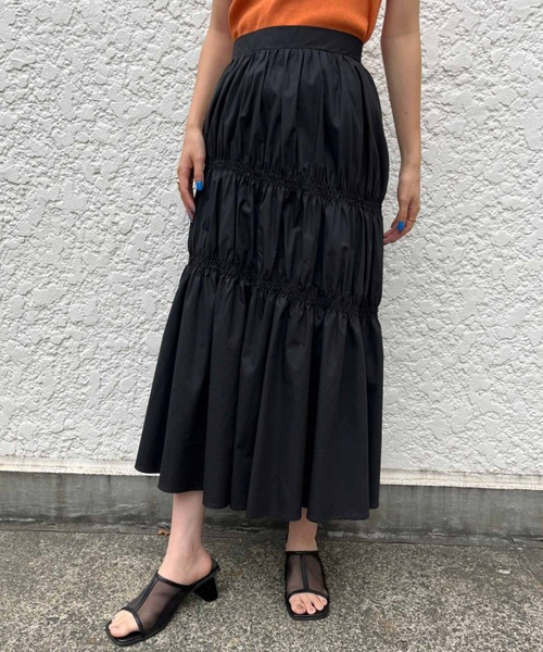 Settimissimo（セッティミッシモ）の「タイプライターシャーリングスカート（スカート・レディース・ピンク/ブラック・FREE）」の4枚目の写真