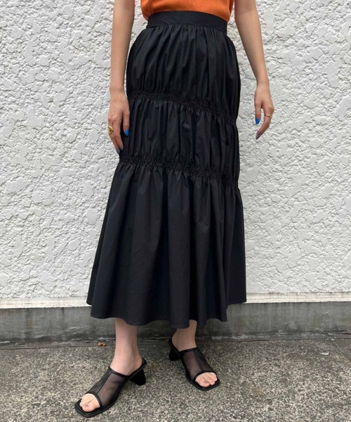 Settimissimo（セッティミッシモ）の「タイプライターシャーリングスカート（スカート・レディース・ピンク/ブラック・FREE）」の5枚目の写真