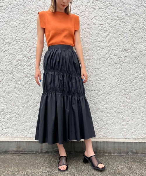 Settimissimo（セッティミッシモ）の「タイプライターシャーリングスカート（スカート・レディース・ピンク/ブラック・FREE）」の6枚目の写真