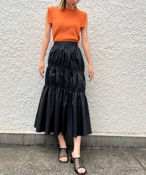 Settimissimo（セッティミッシモ）の「タイプライターシャーリングスカート（スカート・レディース・ピンク/ブラック・FREE）」の7枚目の写真