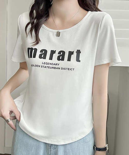 Girly Doll（ガーリードール）の「プリントＴシャツ（Tシャツ/カットソー・レディース・ホワイト/ブラック/レッド・M/L）」の2枚目の写真