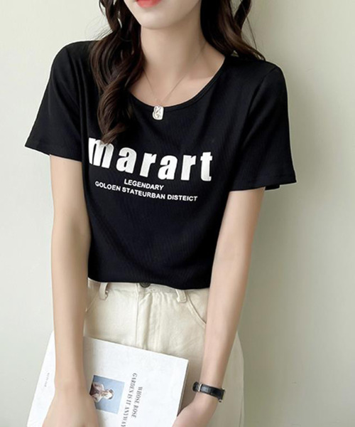 Girly Doll（ガーリードール）の「プリントＴシャツ（Tシャツ/カットソー・レディース・ホワイト/ブラック/レッド・M/L）」の6枚目の写真