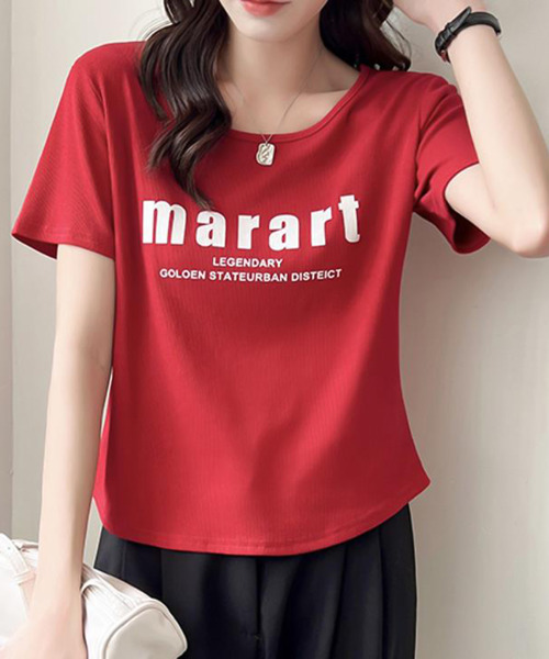 Girly Doll（ガーリードール）の「プリントＴシャツ（Tシャツ/カットソー・レディース・ホワイト/ブラック/レッド・M/L）」の12枚目の写真