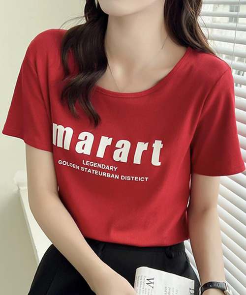 Girly Doll（ガーリードール）の「プリントＴシャツ（Tシャツ/カットソー・レディース・ホワイト/ブラック/レッド・M/L）」の7枚目の写真