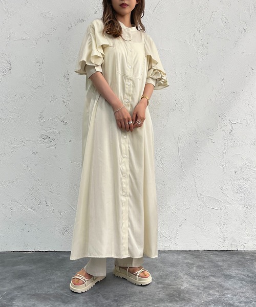 apres jour mignon(アプレジュールミニョン)の「袖デザインワンピース【ZOZOTOWN限定アイテム】(ワンピース・レディース・ブラック/マスタード/ブルー/アイボリー・X-LARGE/フリー)」の9枚目の写真