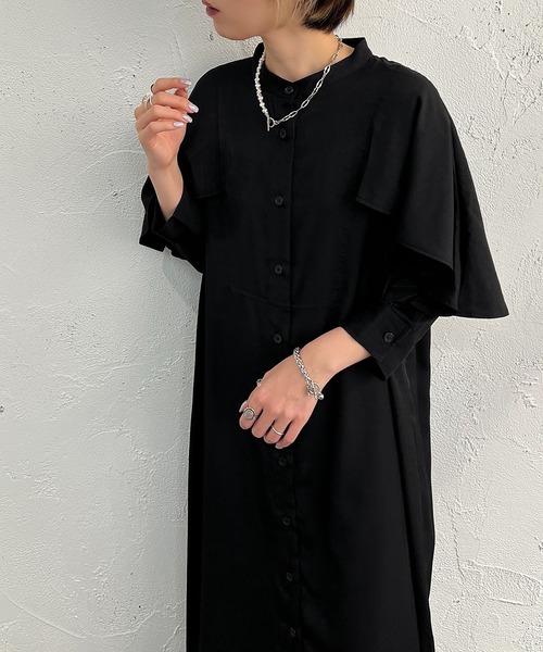 apres jour mignon(アプレジュールミニョン)の「袖デザインワンピース【ZOZOTOWN限定アイテム】(ワンピース・レディース・ブラック/マスタード/ブルー/アイボリー・X-LARGE/フリー)」の13枚目の写真