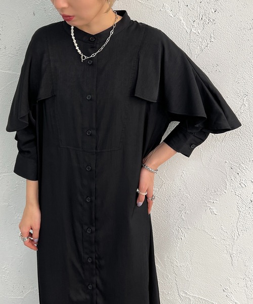apres jour mignon(アプレジュールミニョン)の「袖デザインワンピース【ZOZOTOWN限定アイテム】(ワンピース・レディース・ブラック/マスタード/ブルー/アイボリー・X-LARGE/フリー)」の14枚目の写真