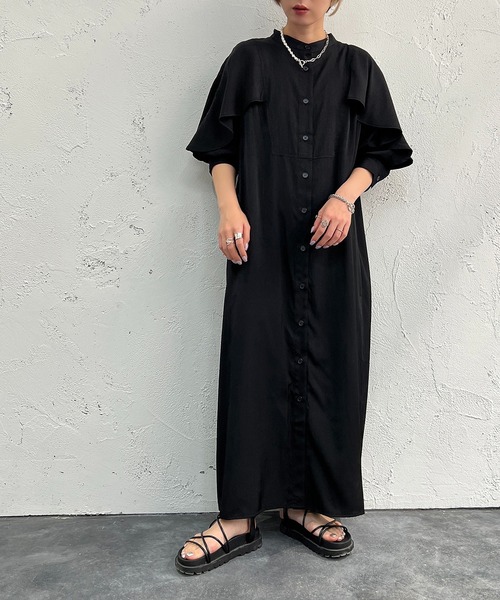 apres jour mignon(アプレジュールミニョン)の「袖デザインワンピース【ZOZOTOWN限定アイテム】(ワンピース・レディース・ブラック/マスタード/ブルー/アイボリー・X-LARGE/フリー)」の16枚目の写真