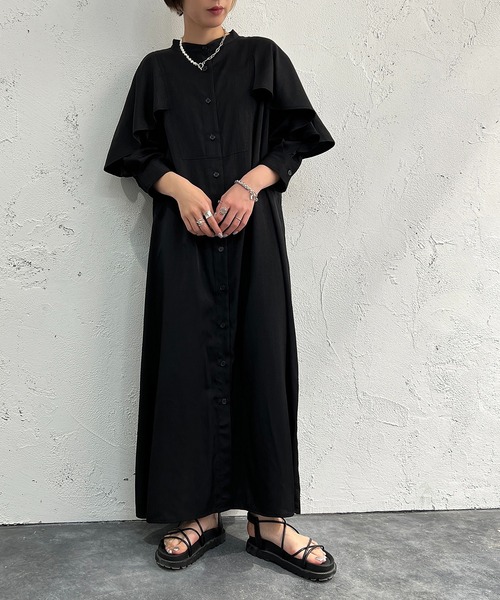 apres jour mignon(アプレジュールミニョン)の「袖デザインワンピース【ZOZOTOWN限定アイテム】(ワンピース・レディース・ブラック/マスタード/ブルー/アイボリー・X-LARGE/フリー)」の17枚目の写真